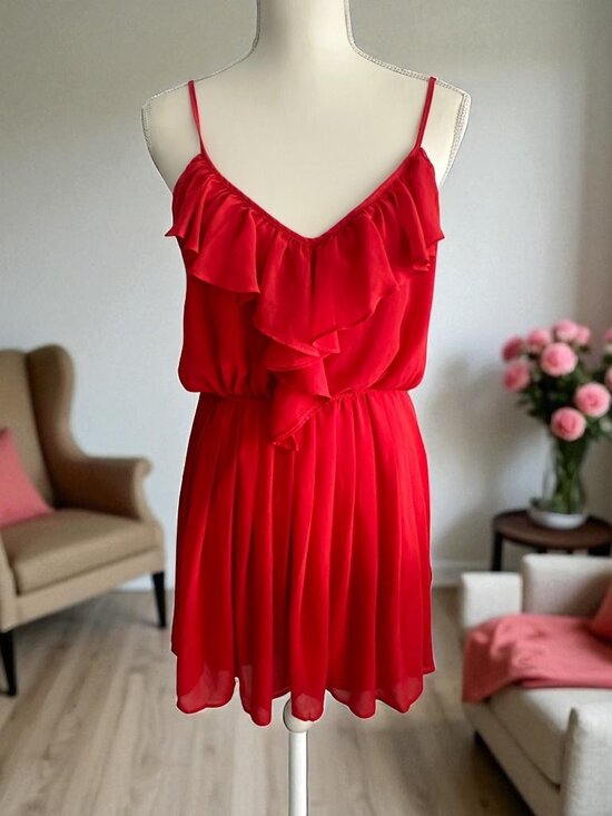 BCBGENERATION Orange Ruffle Sundress Size S NEW New without tags - Picture 1 of 8